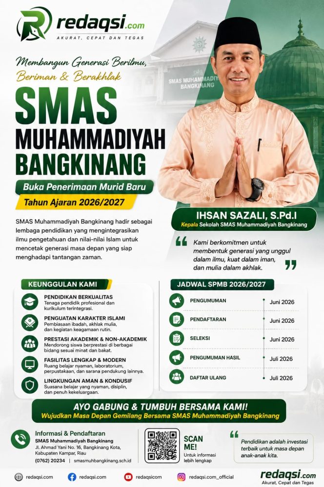 
					Dari Bangkinang untuk Masa Depan: SMAS Muhammadiyah Siap Bentuk Generasi Berilmu dan Berakhlak