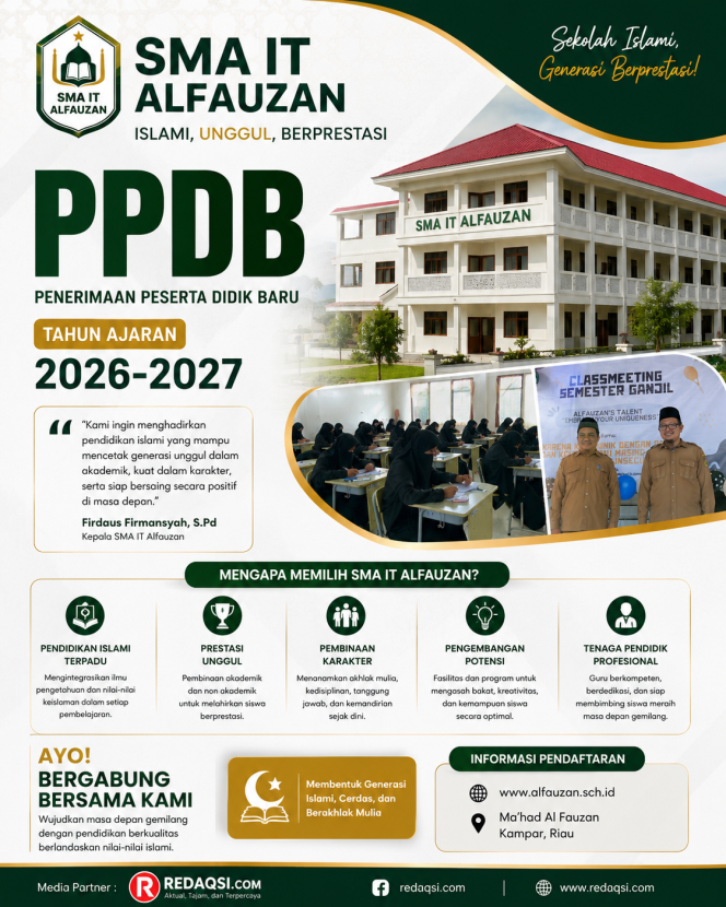 
					SMA IT Alfauzan Perkuat Pendidikan Islami dan Prestasi pada PPDB Tahun Ajaran 2026-2027